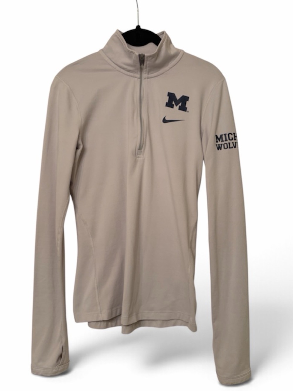 Women’s SZ S gray Nike Michigan Wolverines Dri-FIT quarter-zip pullover